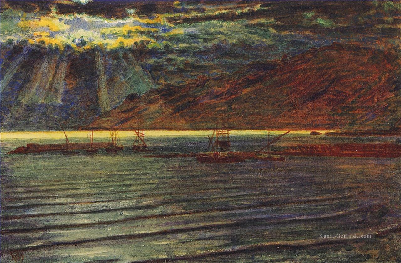 Fishingboats von Moonlight britischen William Holman Hunt Ölgemälde